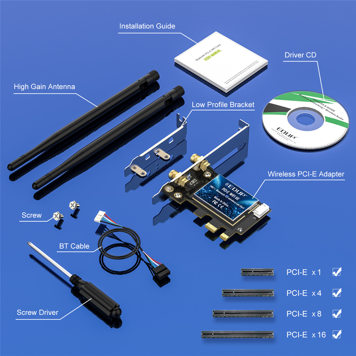 EDUP WiFi 6E Intel AX210 5374Mbps PCI Express Wireless Wifi Adapter  Blue-tooth5.2 802.11ac/AX 2.4G/5G/6GHz PCIe Wifi Network Card - Newegg.com