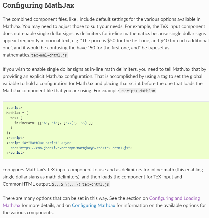 MathJax 配置