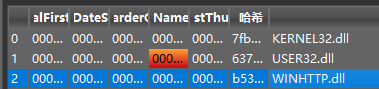"First Dates arder( Name stThu  o  2  000...  000...  000...  000...  000...  000...  000...  000...  000...  000...  000...  000...  000...  000...  7fb...  637...  653...  KERNEL32.dII  USER32dII  WINHTTP.dll 