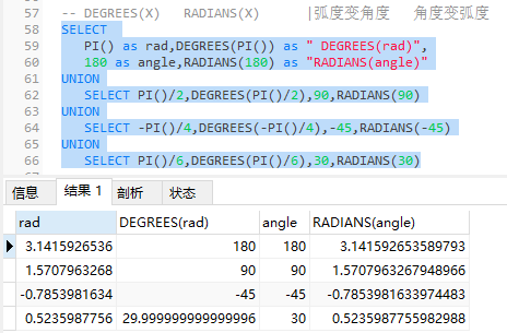 MySQL函数学习(二)-----数值型函数