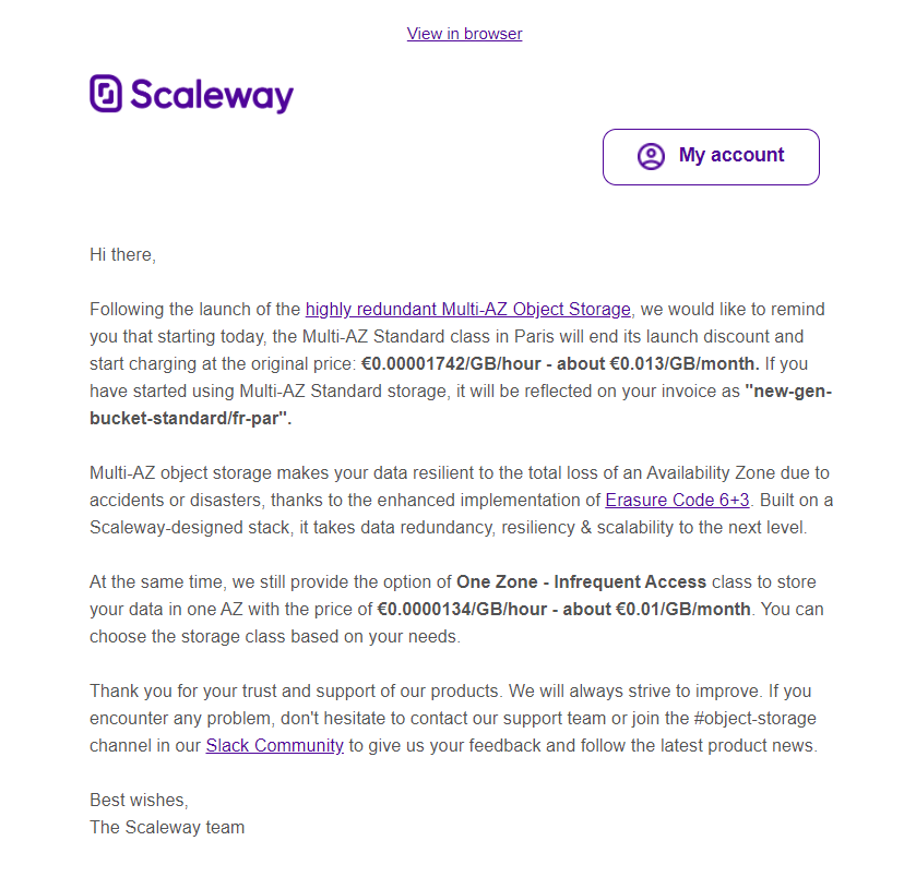 [已解决]  scaleway 账单疑问，对象存储到底收不收费？