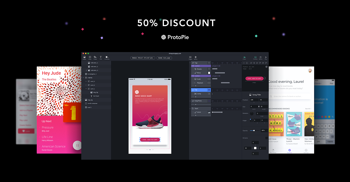 ProtoPie – 高保真交互原型设计工具 现已半价特惠 新用户购买限时优惠,用券再减 5 元!【支持WIN/MAC/移动端】插图 ProtoPie – 高保真交互原型设计工具 现已半价特惠 新用户购买限时优惠,用券再减 5 元!【支持WIN/MAC/移动端】插图