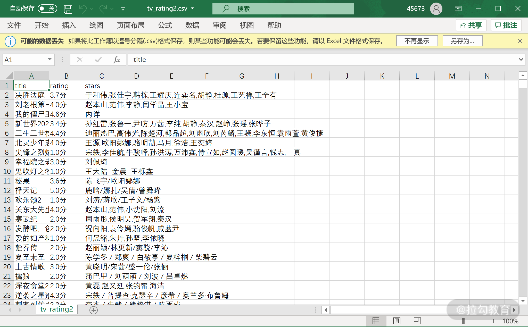 Python数据分析高薪实战第四天 构建国产电视剧评分数据集