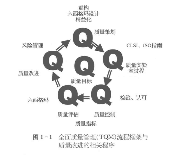 图 1-1 全面质量管理（TQM）流程框架与质量改进的相关程序