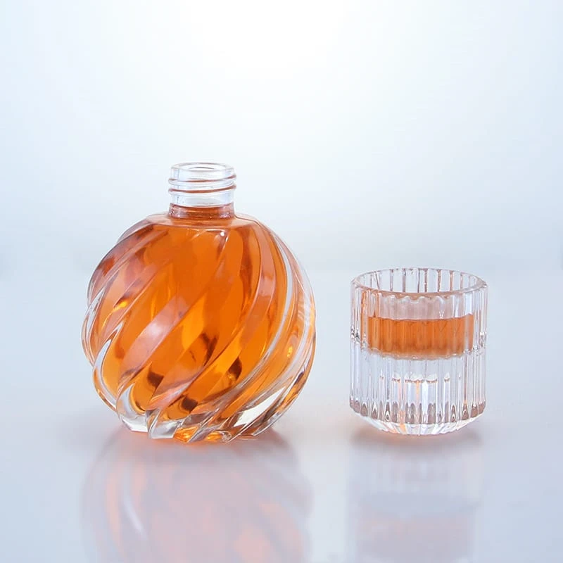 200ml carving glass bottle embossing ball shape perfume glass bottle
