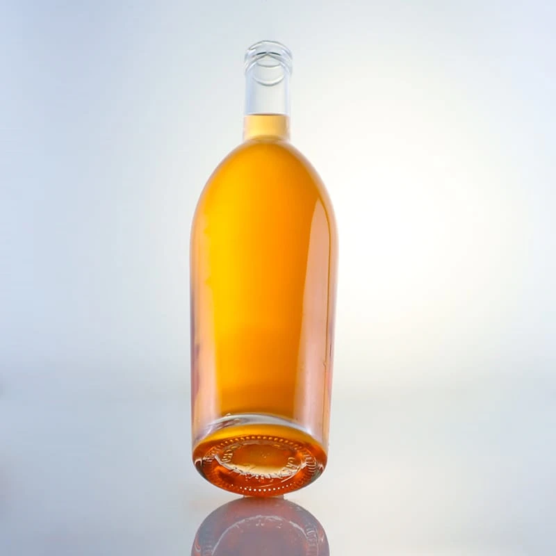 090-750ml flat shoulder long neck liquor bottle with cork