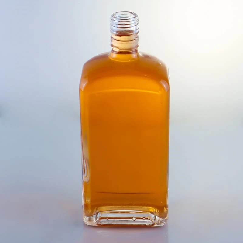 093-500ml 750ml transparent flat glass bottle with screw cap