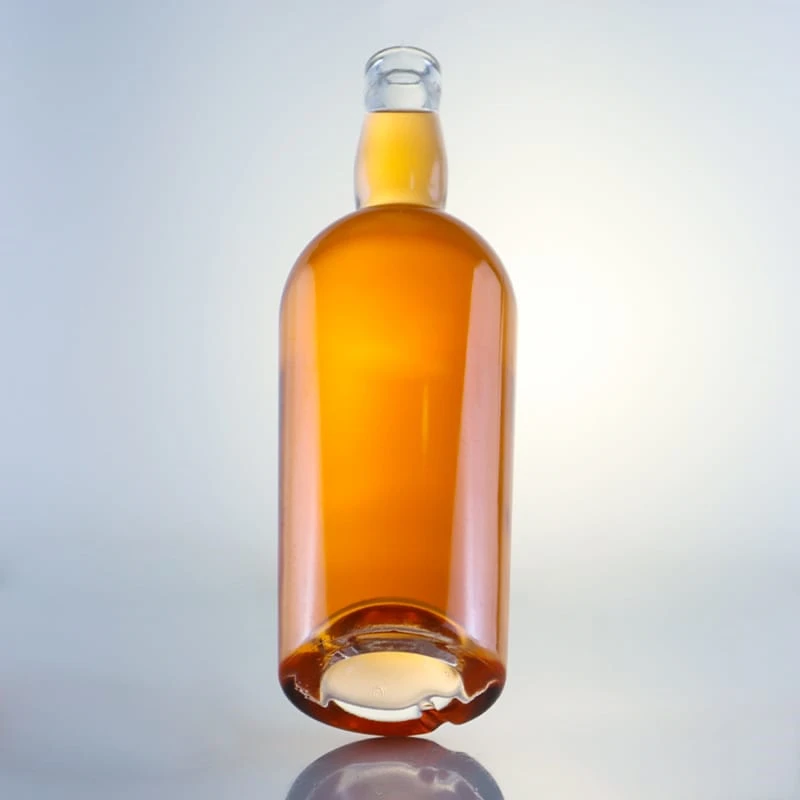 095-hot sale unique bottom round brandy glass bottle with cork