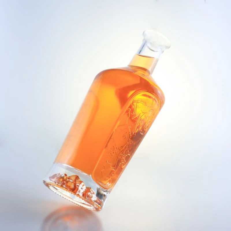 custom luxury crystal 750ml glass bottle for whiskey vodka rum tequila gin