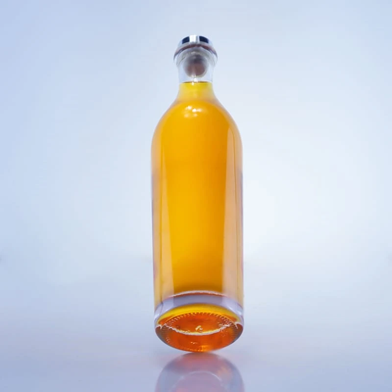 098-700ml super flint short neck round glass bottle with cork