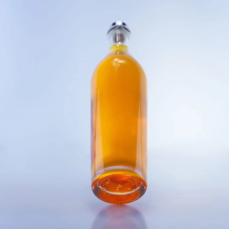 110-700ml new design flat shoulder round liquor glass bottle
