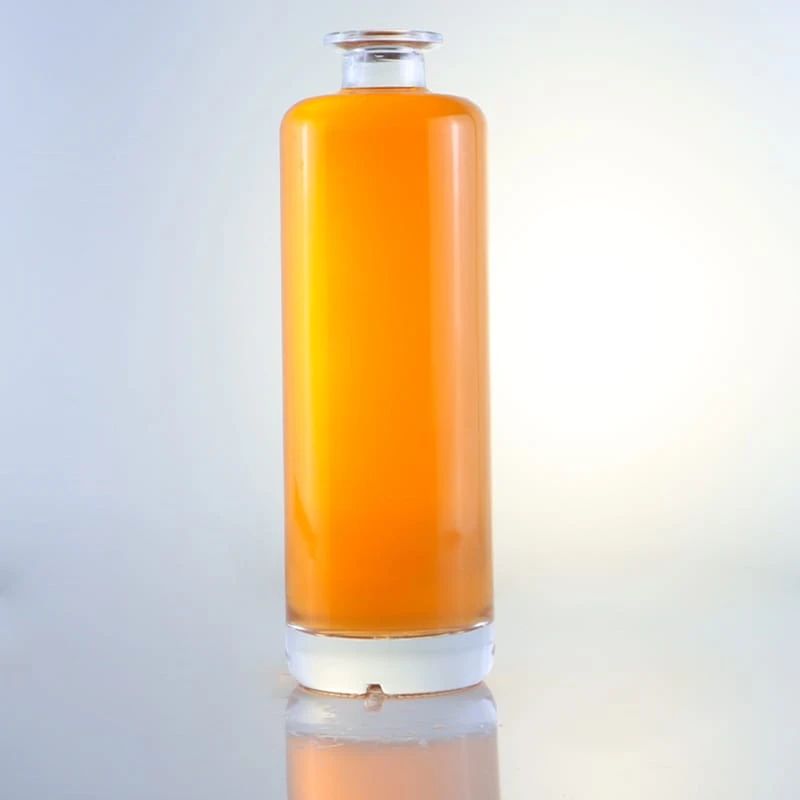 tall cylinder shape 700ml 750ml crystal glass bottle 