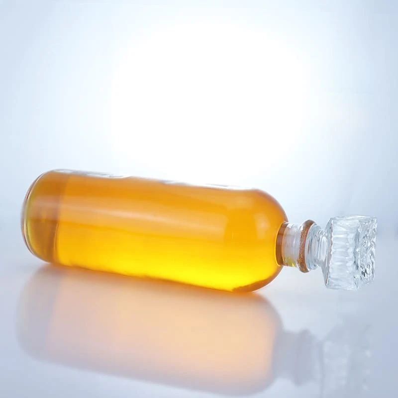 203-Short neck 250ml 500ml round glass bottle with cork finish