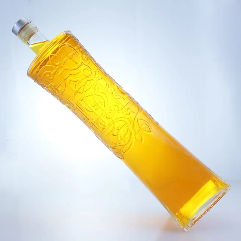 194-750ml engraved glass bottles for whiskey