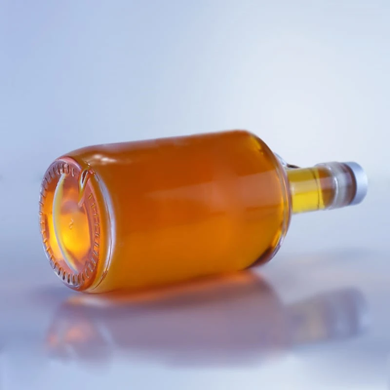 120-unique shape thickne bottom round glass bottle with handle