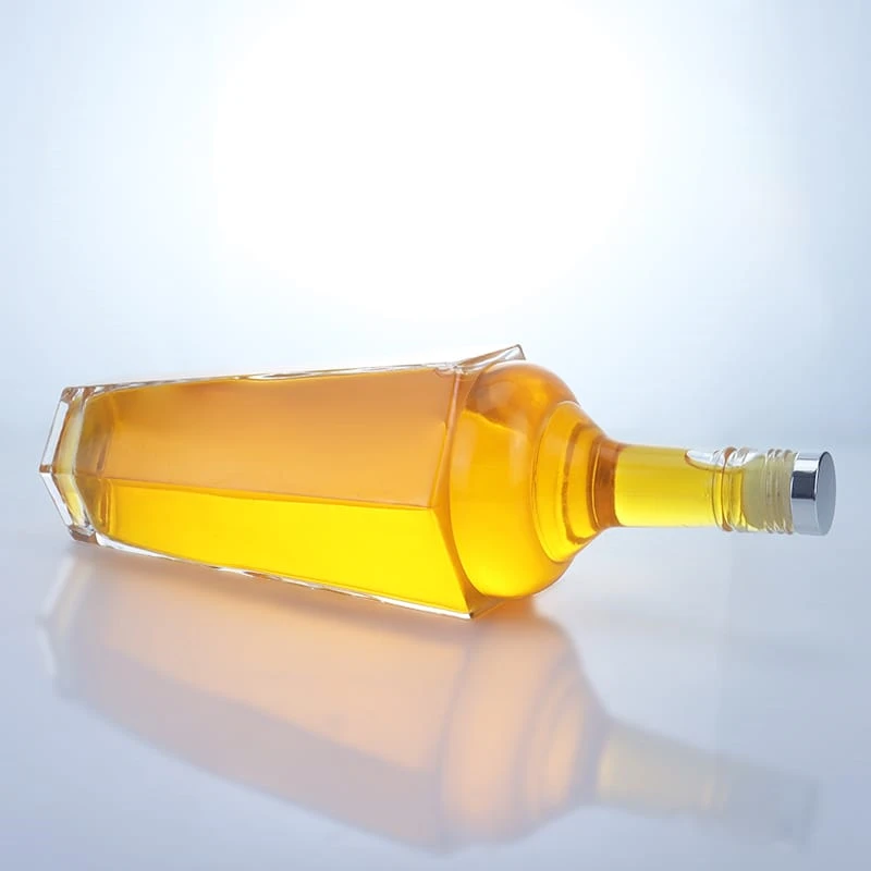 200-750ml glass spirits bottles with unique shoulder
