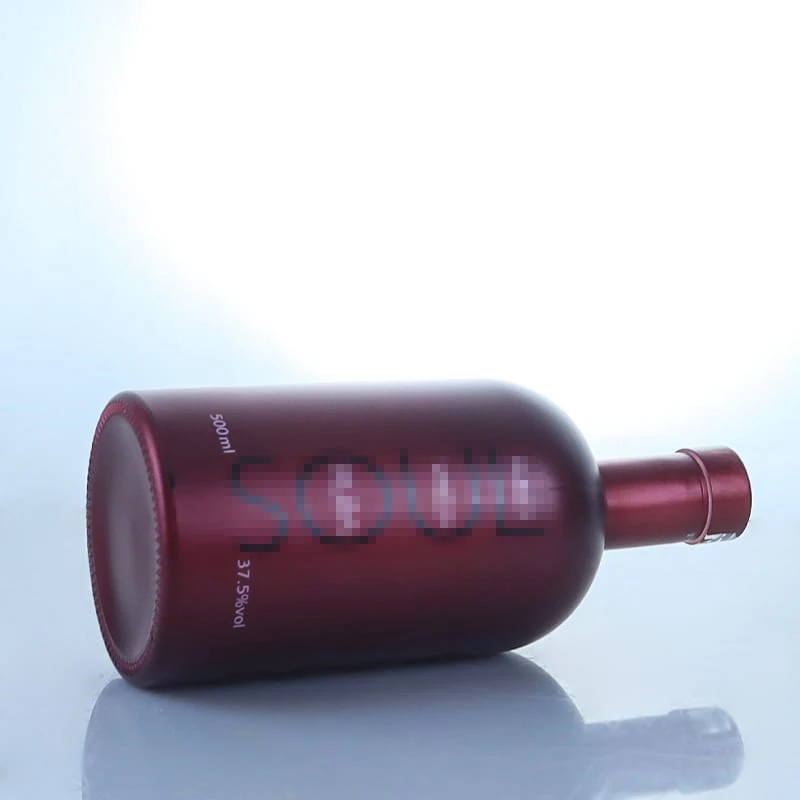 dark red color 500ml bottle with screen printing logo 