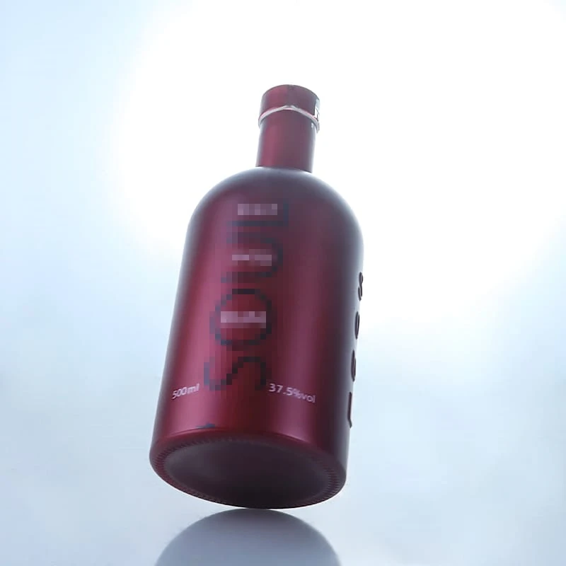 dark red color 500ml bottle with screen printing logo 