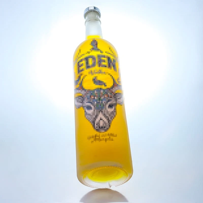 291-700ml 750ml frosting and screen printing colorful vodka bottle