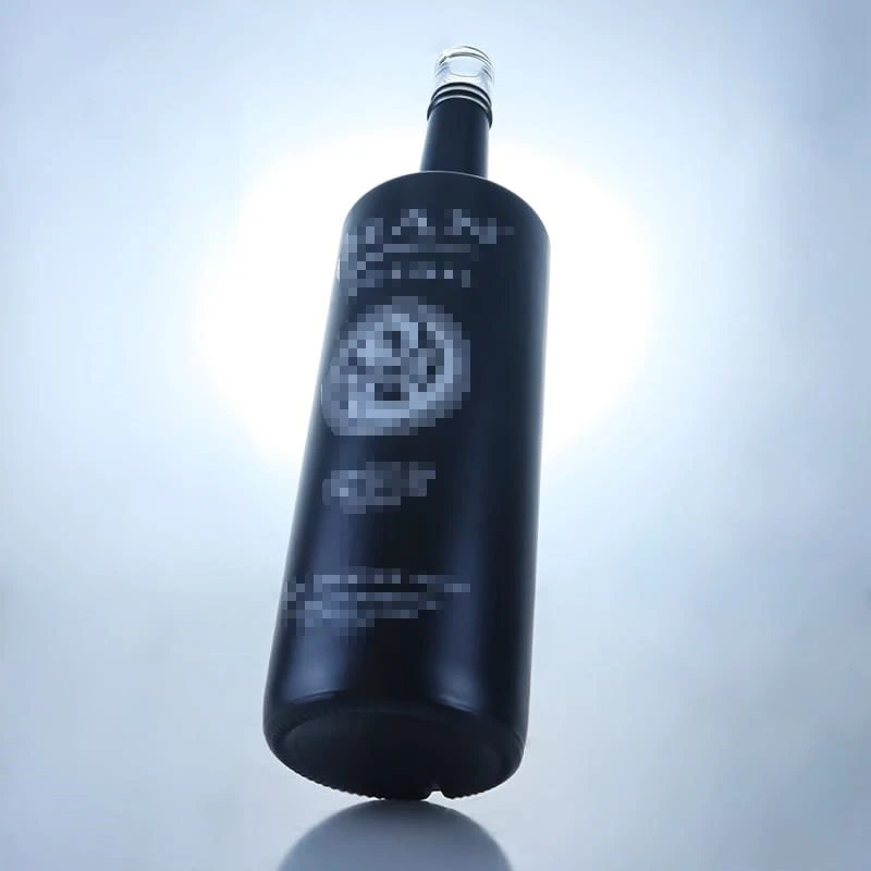 Ropp cap black painted screen printing liquor bottle 750ml 
