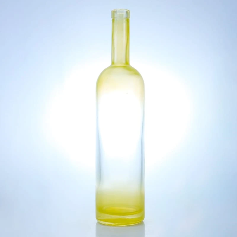 279-500ml 750ml painting transparent color brandy bottle with bar top