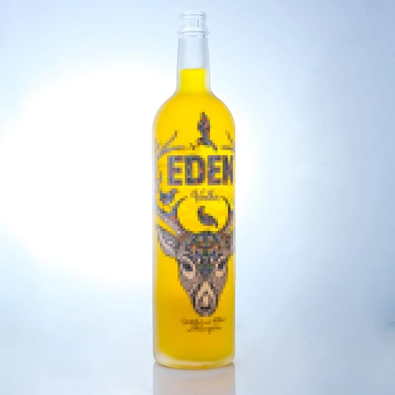 291-700ml 750ml frosting and screen printing colorful vodka bottle