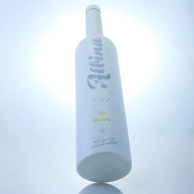 296-750ml 1000ml painting white color decal custom label vodka bottle