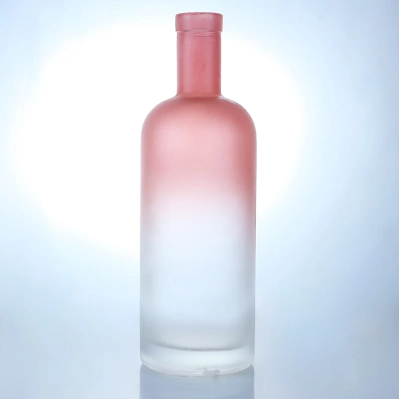hot sale two color painted glass bottle 750ml