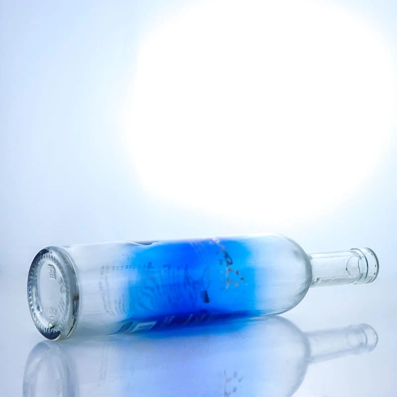 super flint light bottle blue screen printing logo vodka bottle