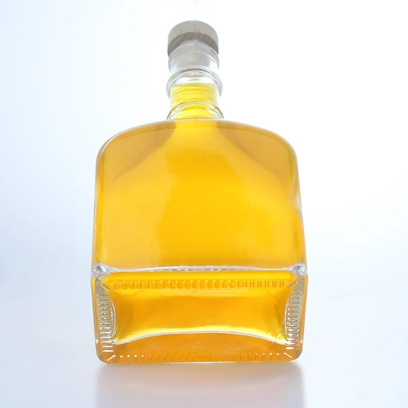 358-Hot sale 375ml square empty glass bottle with lids