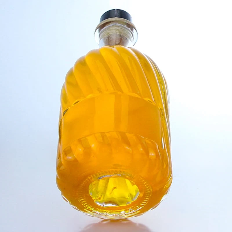 new design carving round drop bottom 200ml glass bottle