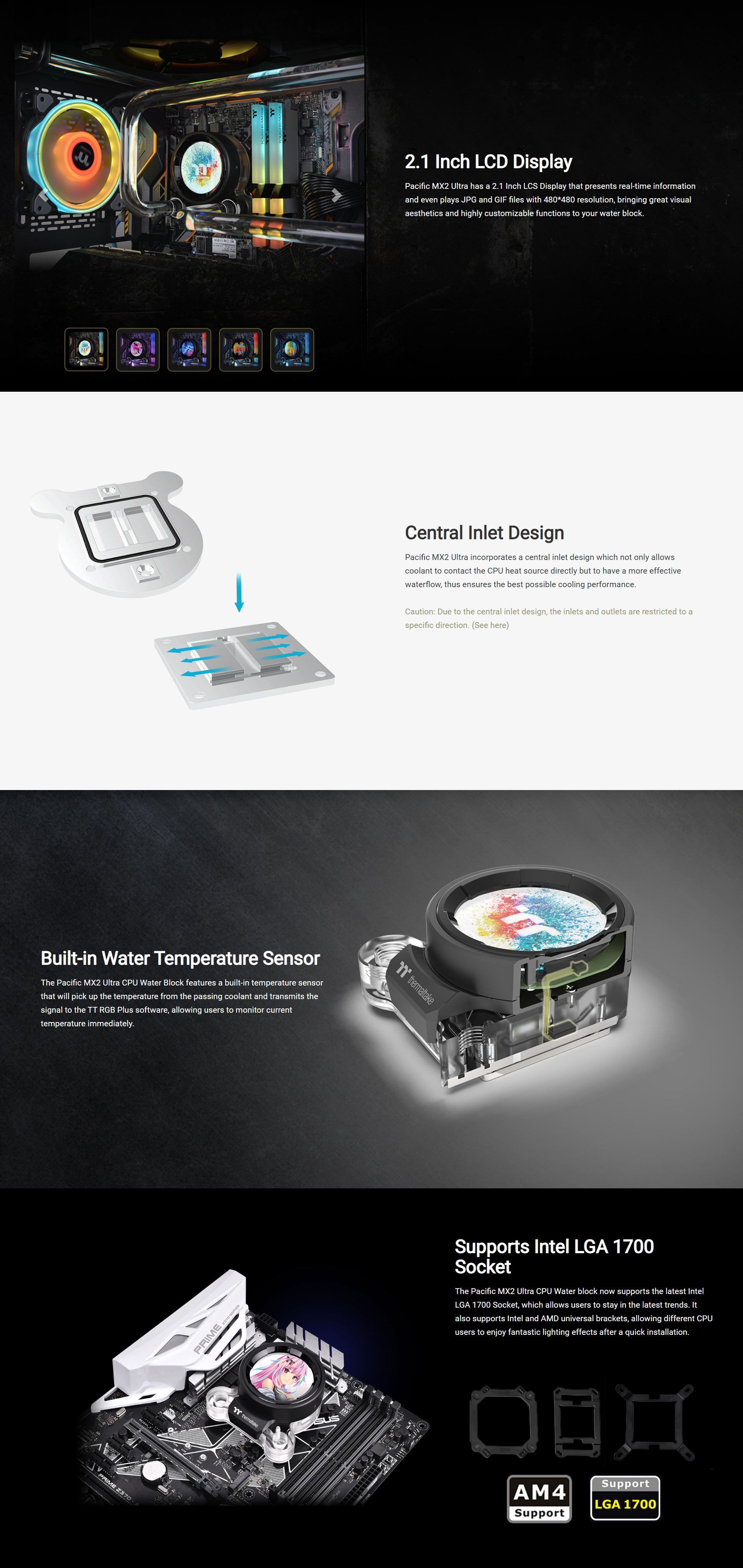 Thermaltake Pacific MX2 Ultra CPU Waterblock, 2.1 inch LCD Display