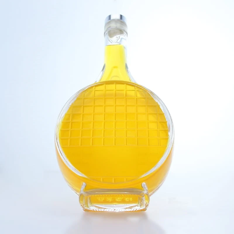 397-500 ml shaped empty glass bottles with textures