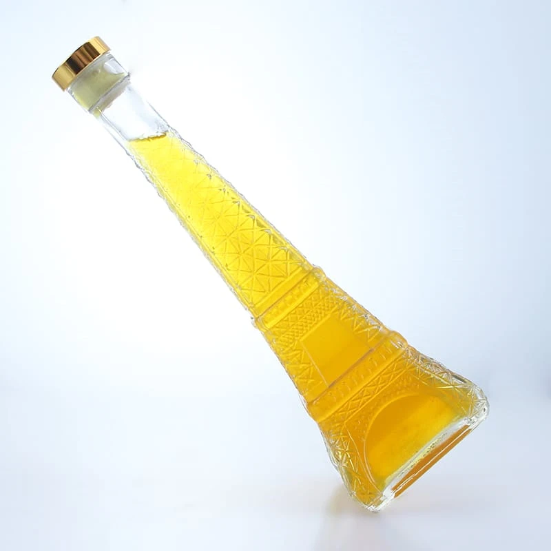 401-custom-made tower shaped glass bottle with cork