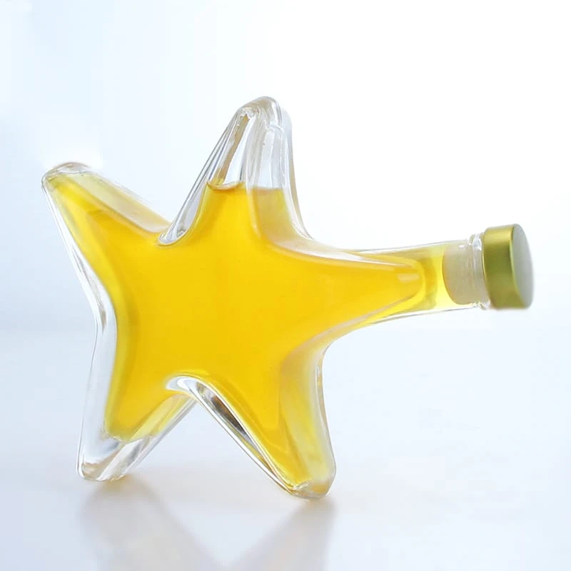 395-200ml 500ml five-pointed star shaped glass bottles with stoppers