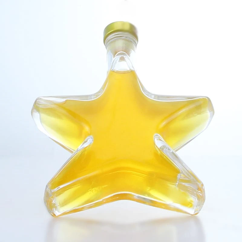 395-200ml 500ml five-pointed star shaped glass bottles with stoppers