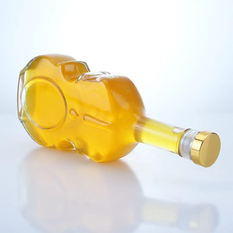 399- 750 ml violin shape glass spirits bottle with lids