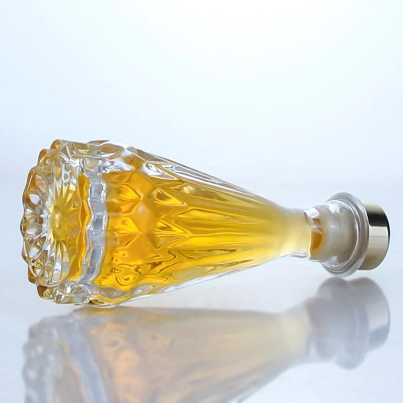 461-375ml luxury engrave unique design bottle with cork