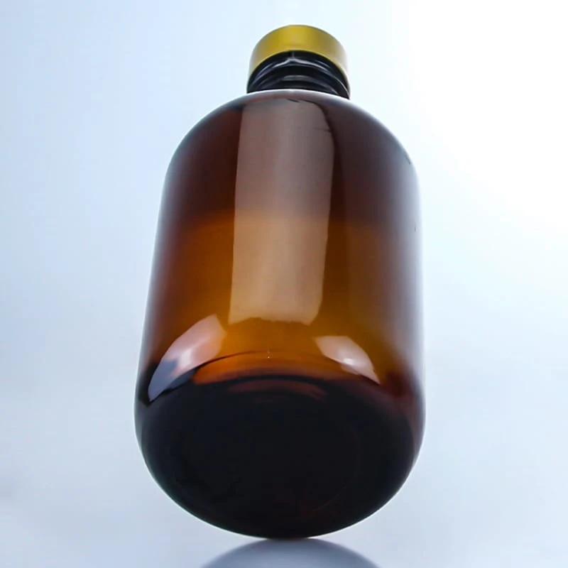493-high quality in stock 700ml amber short neck glass bottle