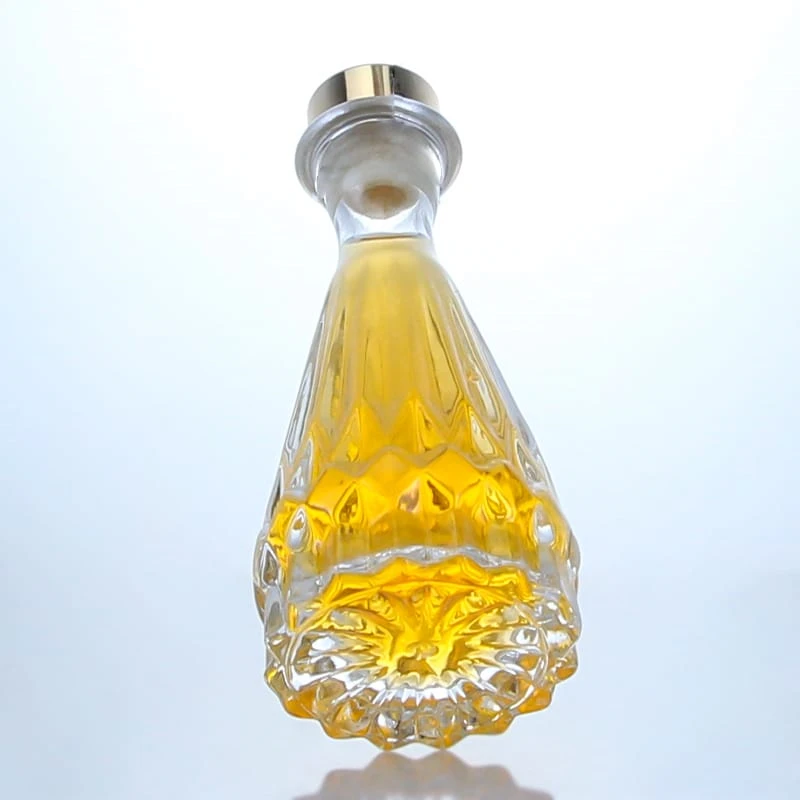 461-375ml luxury engrave unique design bottle with cork