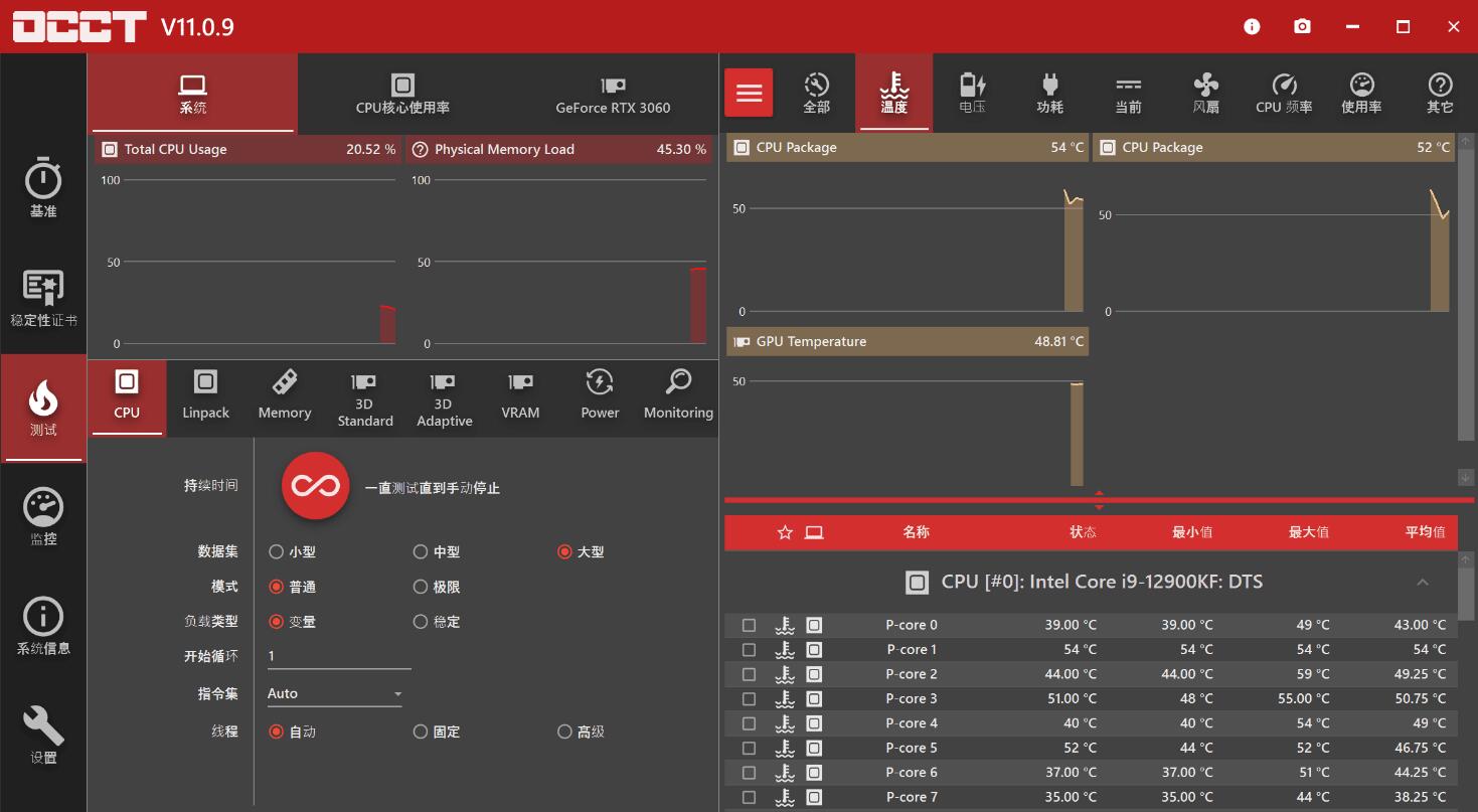 OCCT(Over Clock Checking Tool)11.0.9 系统测试工具便携版 【WIN】插图 OCCT(Over Clock Checking Tool)11.0.9 系统测试工具便携版 【WIN】插图