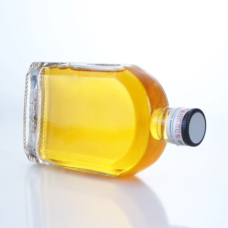 435-200ml flint flask whiskey gin glass bottles with ropp cap