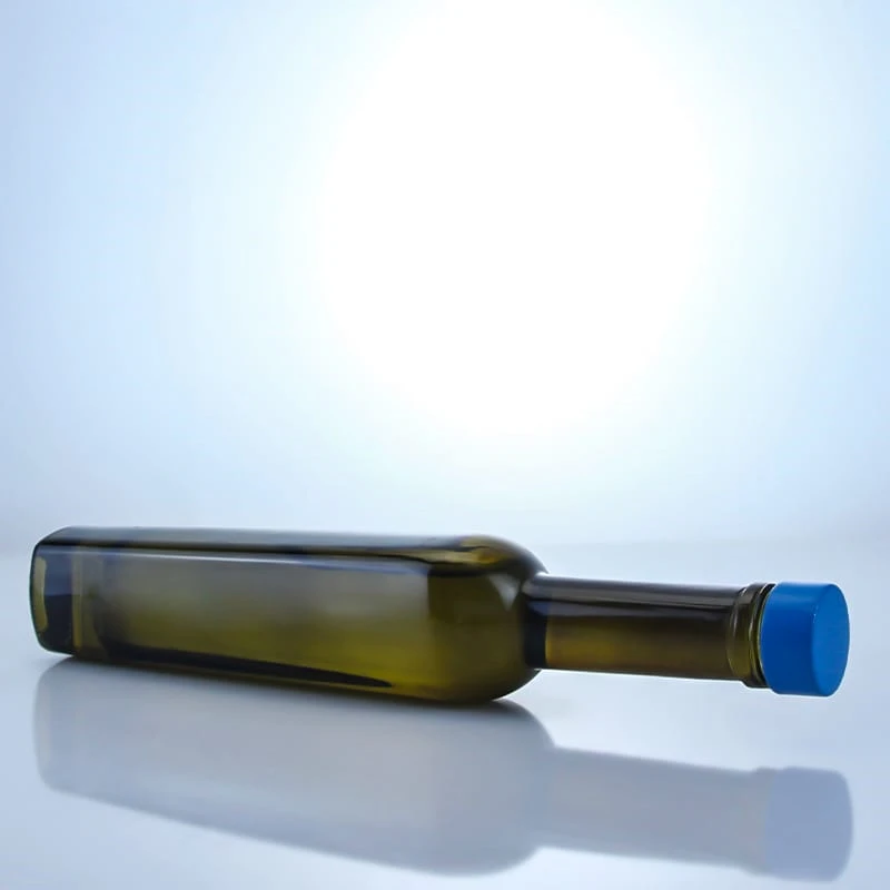 492-375ml dark green long neck square bottom oil bottle