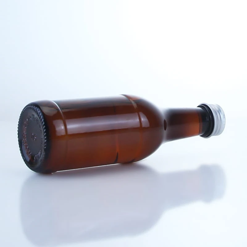 472-200ml amber glass rum bottle with ropp cap