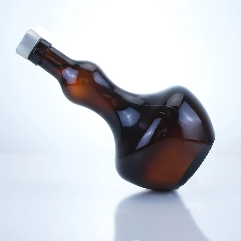 476-750ml odd-shaped amber glass bottle for beer