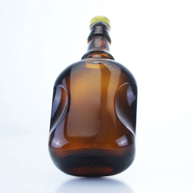 468-Special shaped empty with gripper amber glass bottle