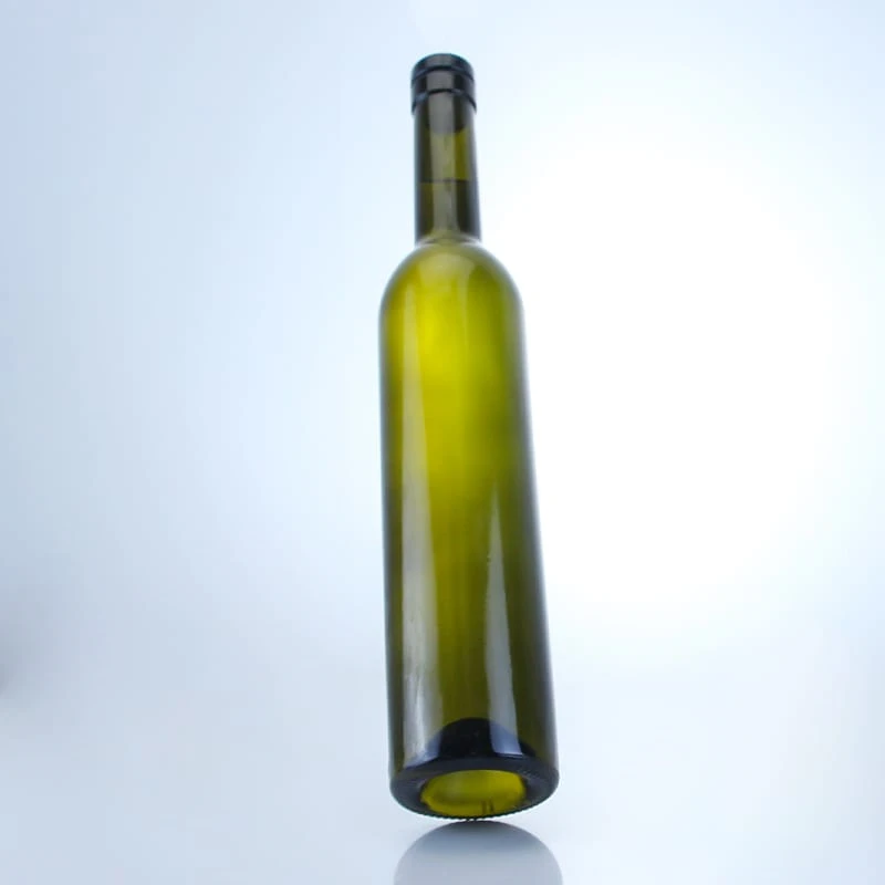 509-750ml dark green glass wine bottle with corks