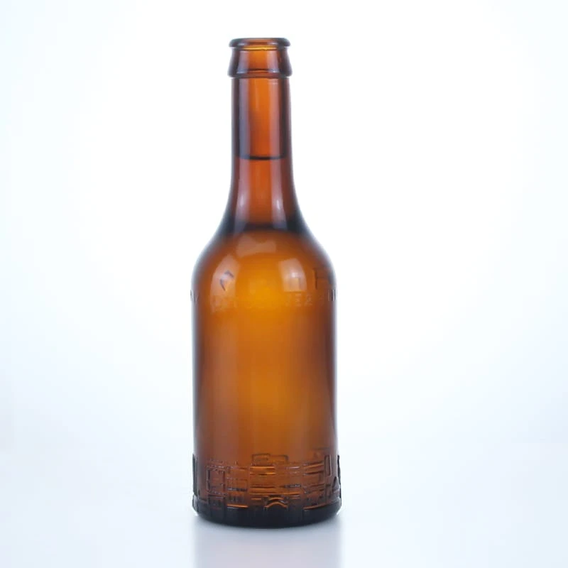 507-200ml beer glass bottle with a unique embossing bottom