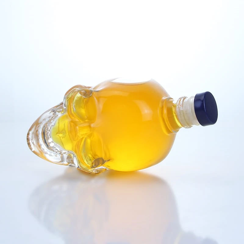 167- 375ml 750ml super crystal skull empty glass bottle 