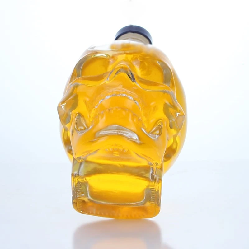 167- 375ml 750ml super crystal skull empty glass bottle 